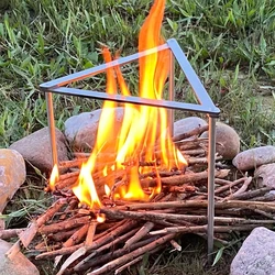New Camping Pot Rack Stainless Steel Outdoor Stove Rack Hiking Bonfire Stand Portable Triangle Pot BC Holder