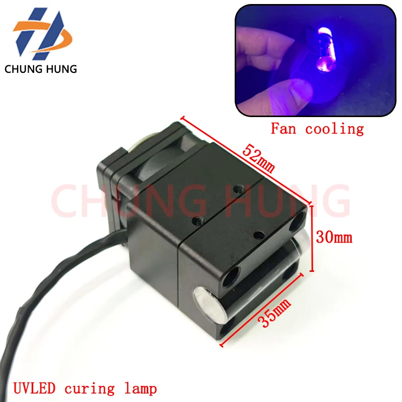 

30W UV LED curing lamp suitable for small UV printers L1800/R1390 modified UV ink quick drying air-cooled UV curing lamp