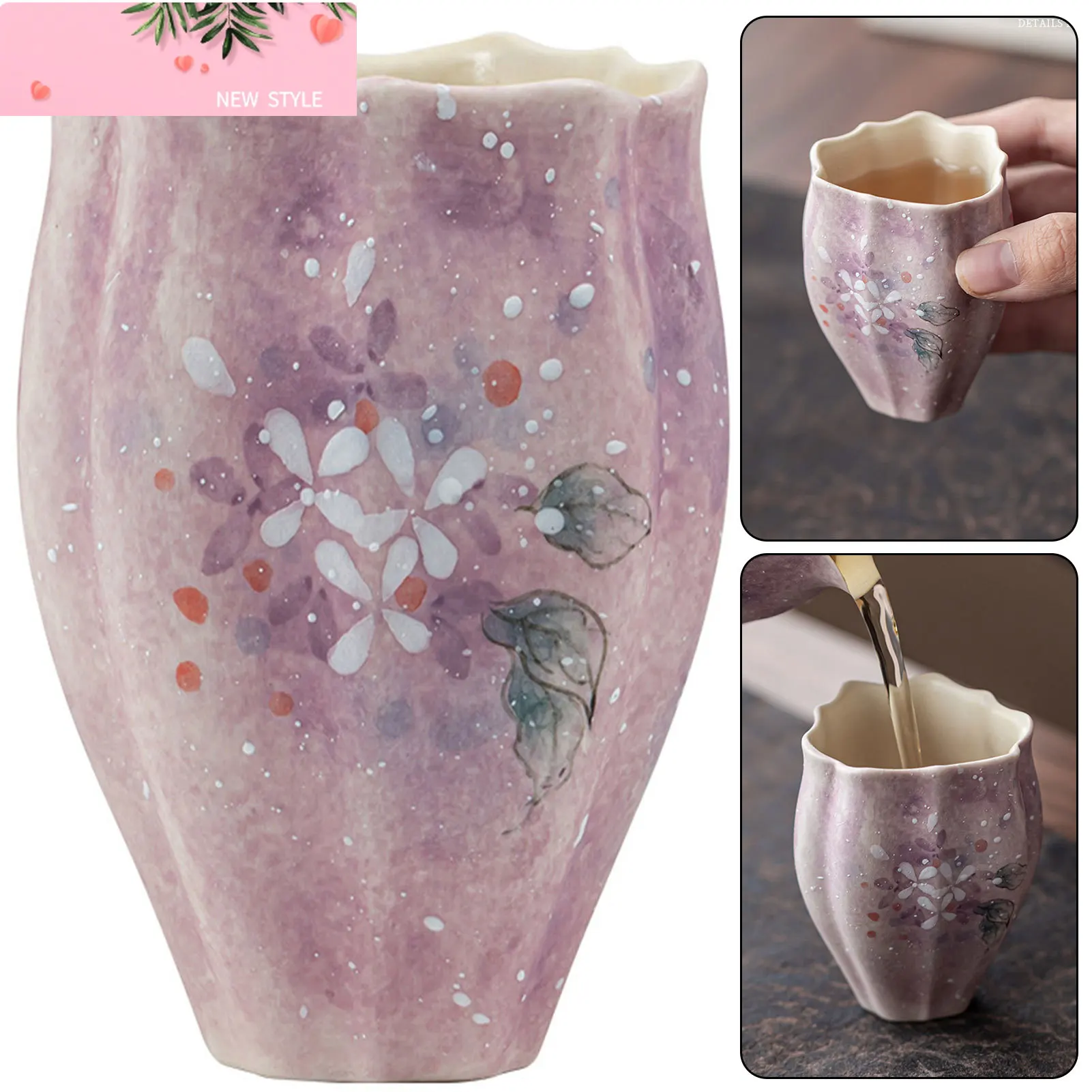 

Ceramic Chinese Tea Cups Hand Painted Art Pottery Tea Cup For Adults