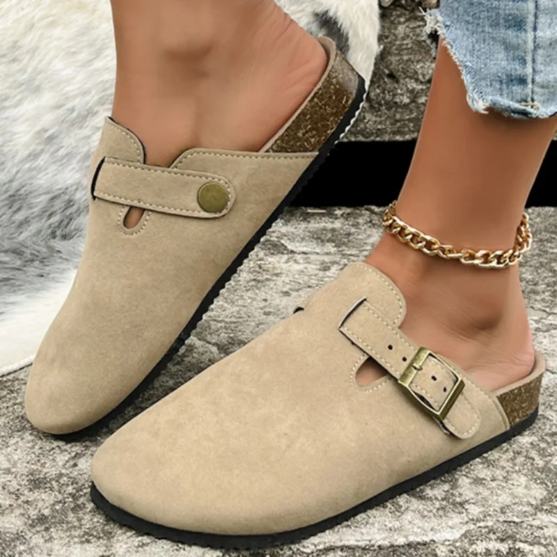 Fashion Casual Women Mules Slippers Clogs Cork Insole 2024 New with Arch Support Outdoor Beach Home Slippers Women Slides Women