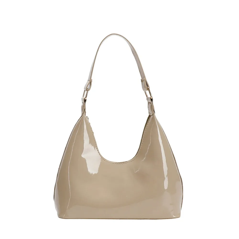 

Trendy Glossy Retro Shoulder Bags New Design French Style Luxury Armpit Bag Temperament PU Leather Women's Handbag Female