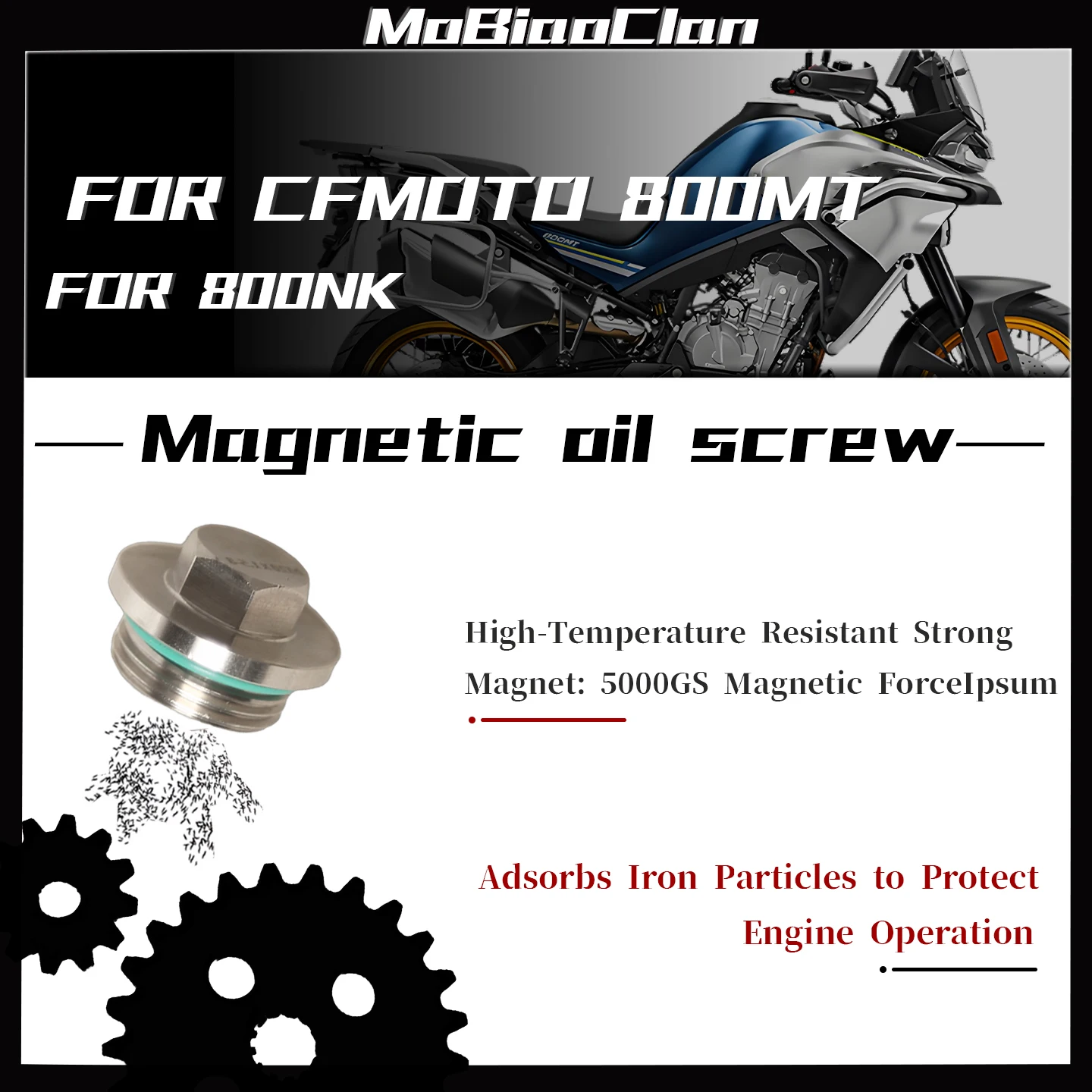 Untuk CFMOTO 800MT MT800 800 mt 800NK 800 NK NK800 Sekrup Pembuangan Oli Magnetik Baja Tahan Karat Sekrup Oli Aksesoris Sepeda Motor