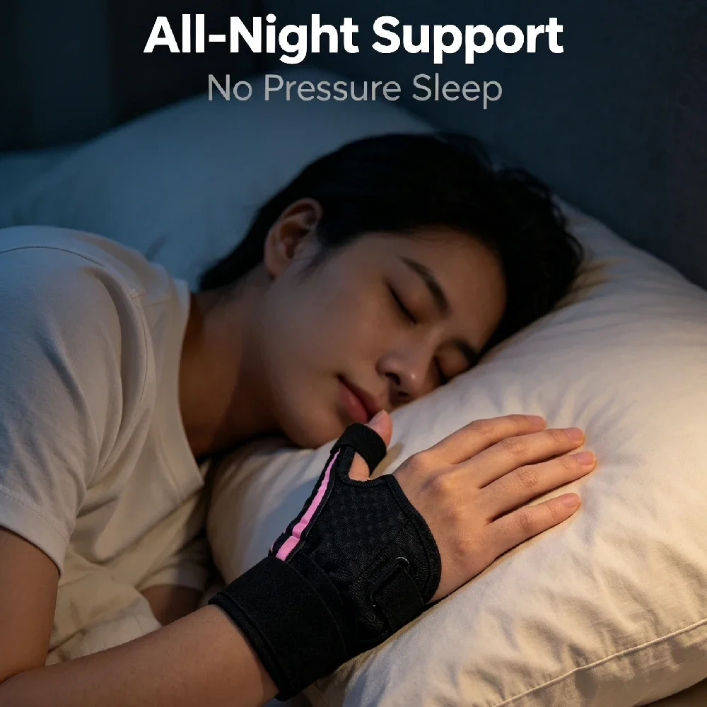 1Pcs Lightweight Thumb Wrist Brace, Thumb Spica Splint Dual Metal Stays 3 Straps for Running Gym Fitness Sports
