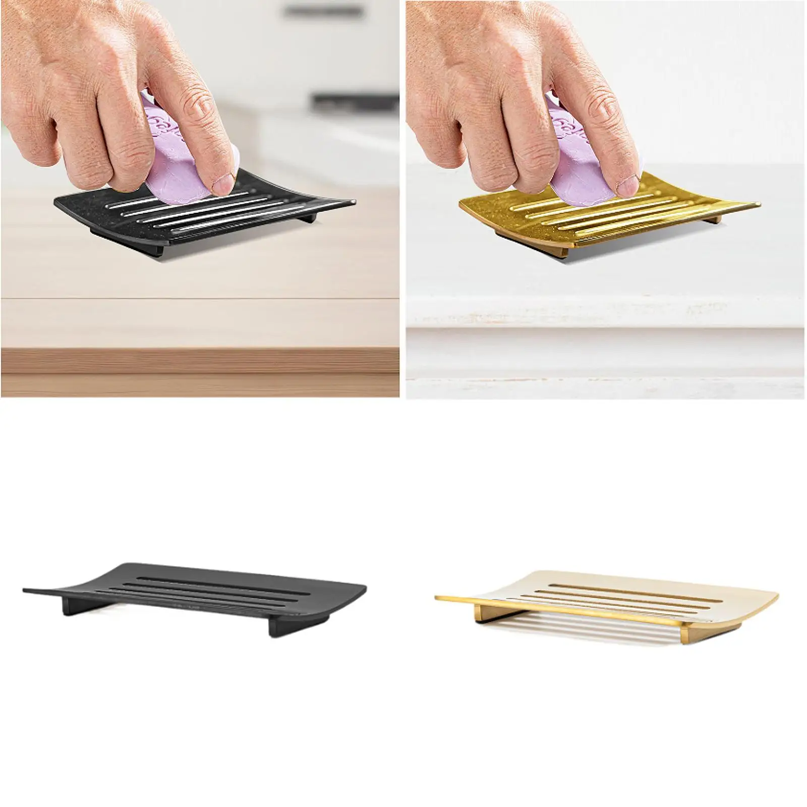 Self Draining Soap Dish Stainless Steel Soap Holder for Shower Bathroom Kitchen Countertop with Anti Slip Soap Tray Easy Clean Self Draining Soap Dish Stainless Steel Soap Holder for Shower Bathroom Kitchen Countertop with Anti Slip Soap Tray Easy Clean