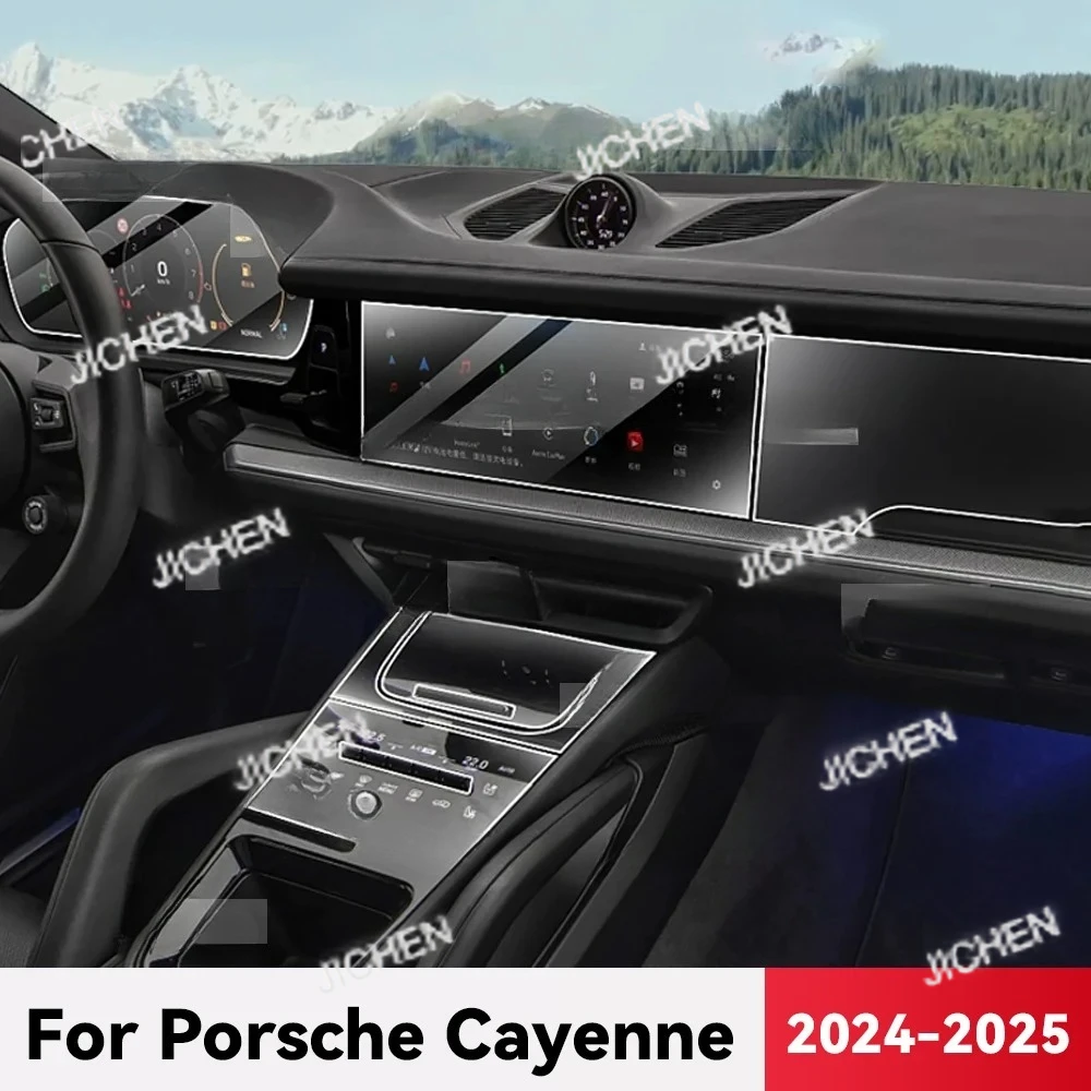 

JC for PORSCHE Cayenne 2024 2025 TPU Car Navigation Screen Film Gearbox Protective Sticker Anti-scratch Interior Accessories