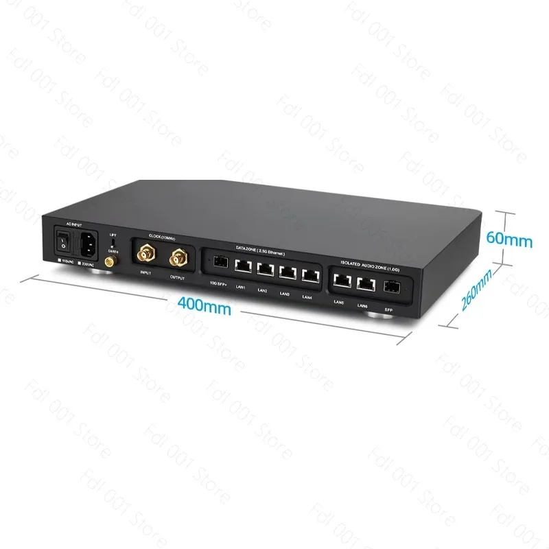 2.5G Audio HiFi Network Switch Optical Isolation OCXO Clock for Streaming