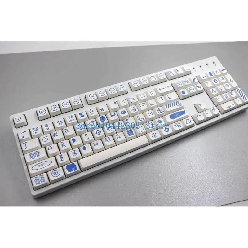 652F 108 Keys Keycaps Set XDA Profile Blue Sign PBT DyeSubbed Keycap Mechanical