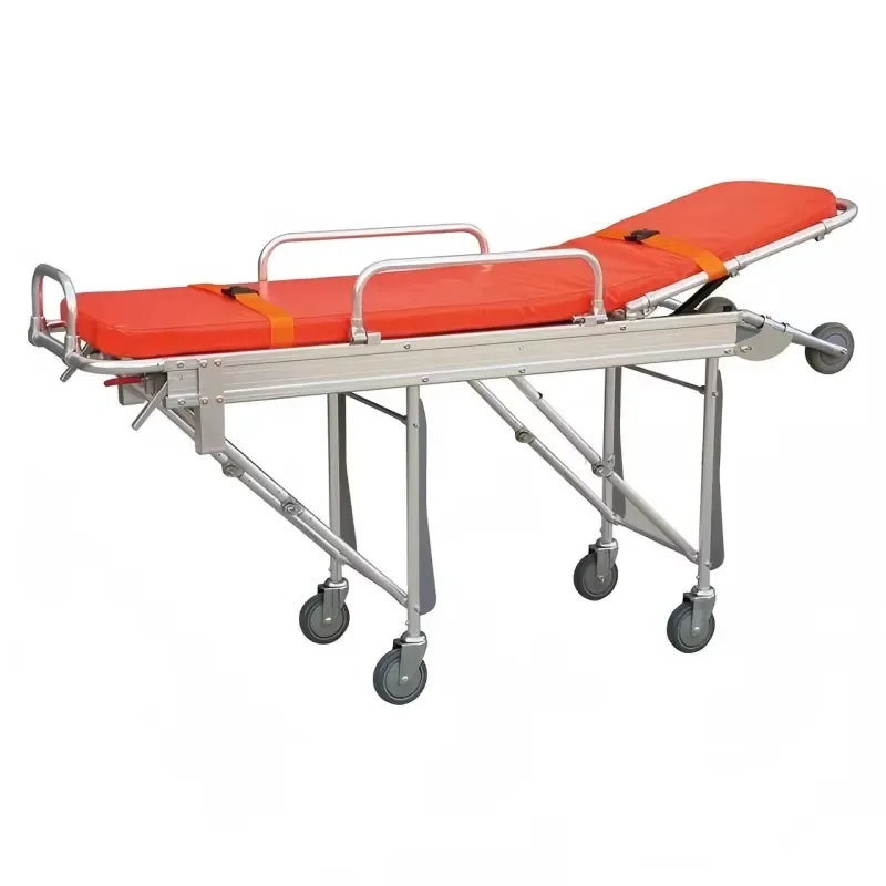 Orange Aluminum Alloy Self Loading Ambulance Stretcher for Emergency Rescue and Patient Transfer