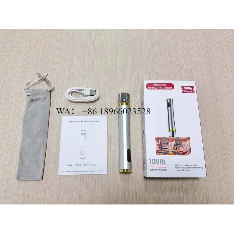 WMWMNU Handheld 10MHz 3MHz Ultrasonic Beauty Device for Strong Acne Scar Pimple Stretch Mark Removal and Nose Face Lifting
