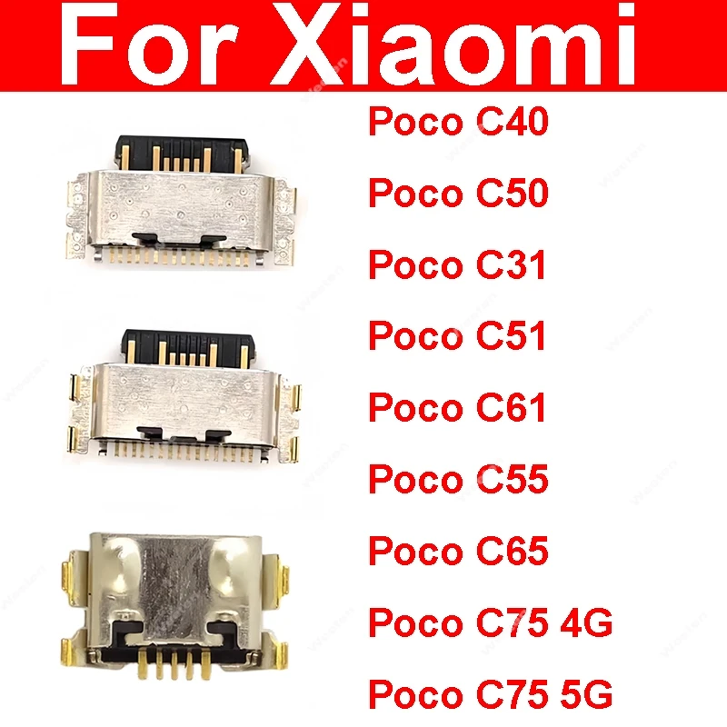 

USB-порт для зарядного устройства для Xiaomi Poco C40 C50 C51 C55 C65 Tpye C USB-разъем для зарядки док-станции, замена мелких деталей
