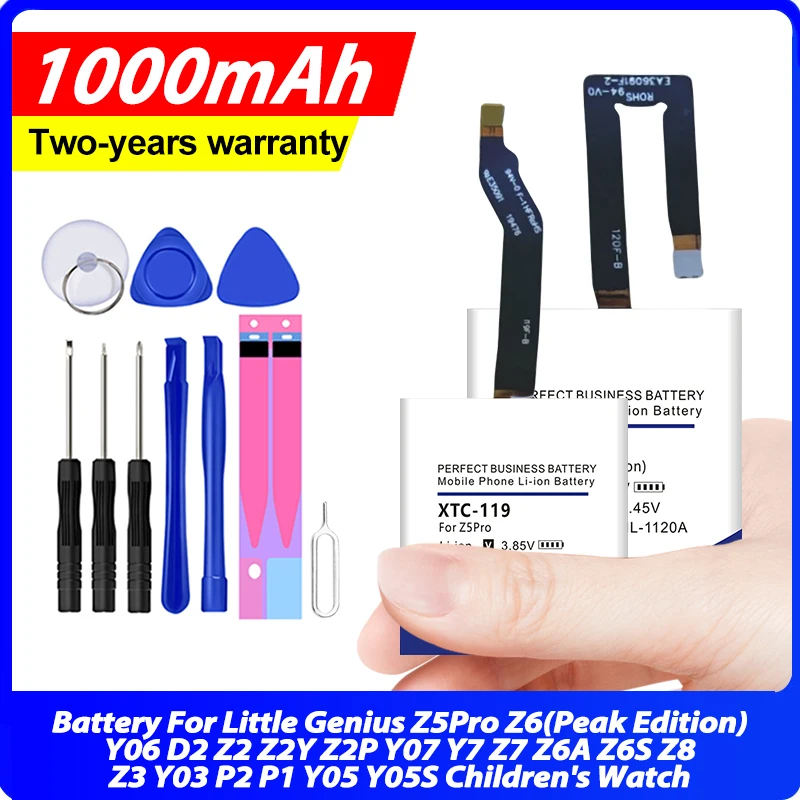 

Battery For Little Genius Z2 Z2Y P2 P1 Y05 Y05S Z2P Y07 Y7 Z7 Z6A Z6S Z8 Z3 Y03 Z5Pro Z6(Peak Edition) Y06 D2 Children's Watch
