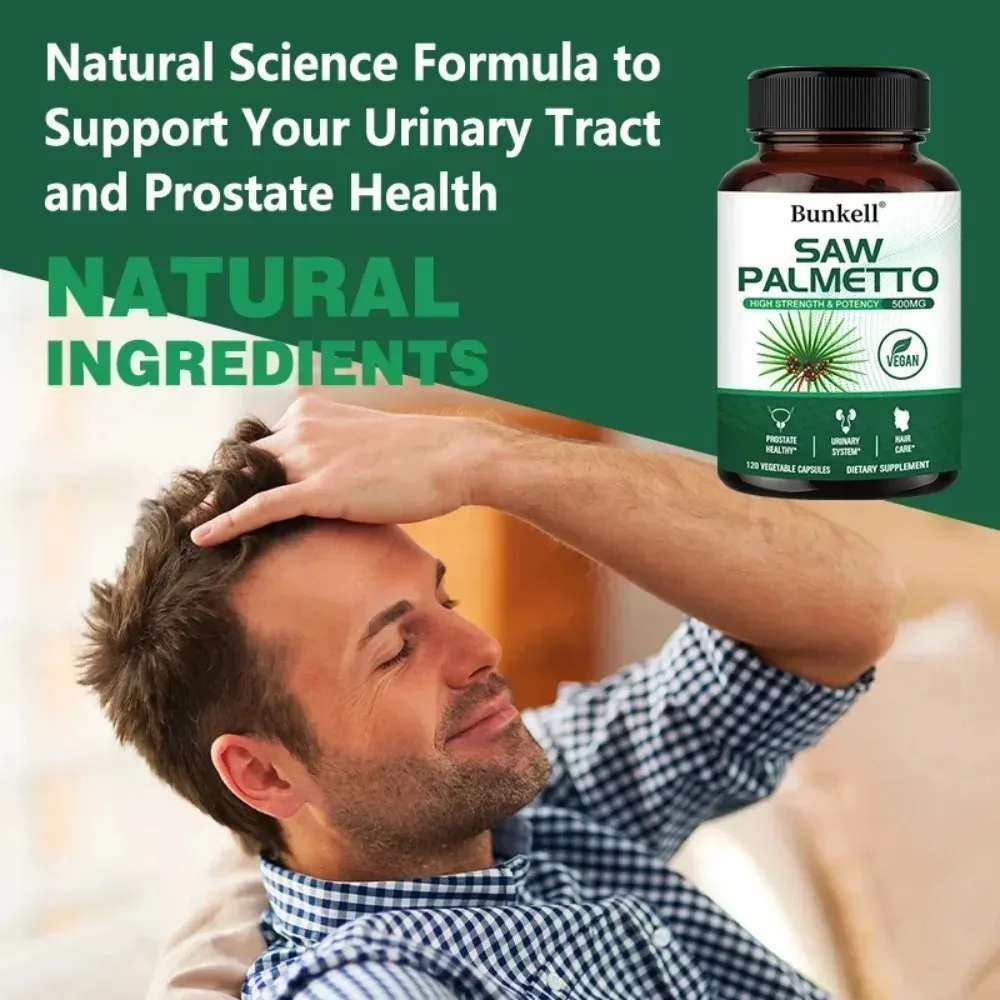 Saw Palmetto - Support for Prostate and Urinary Health, Herbal Health Supplement, 120 Capsules Vegan Non-GMO