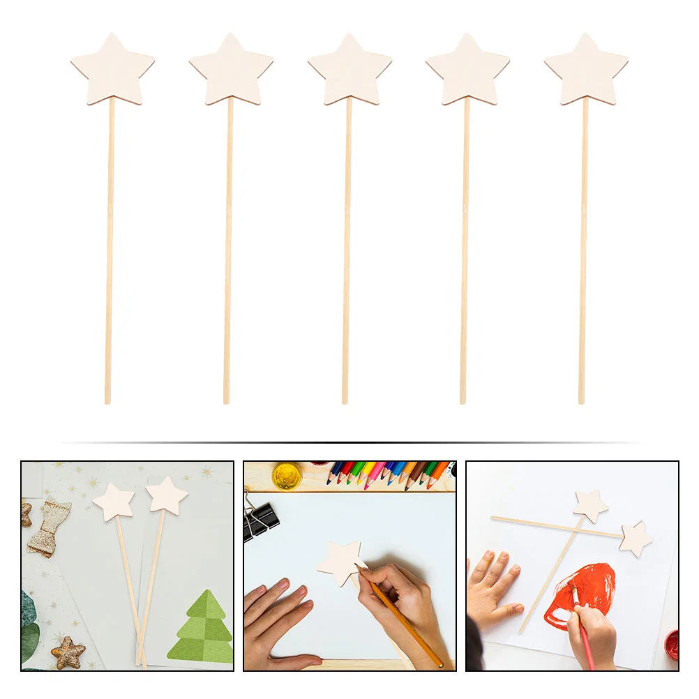 15 Pcs Toy Craft Materials Child Woody Fairy Wooden Streamers Party Decorations Graffiti