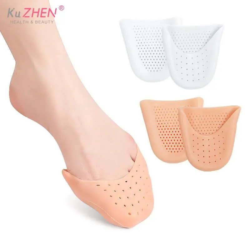 1Pair Caps Pads Women Toe Protector Silicone Gel Pointe Toe Cap Cover Toes Soft Pads Protectors For Ballet Shoes Girls Foot Care