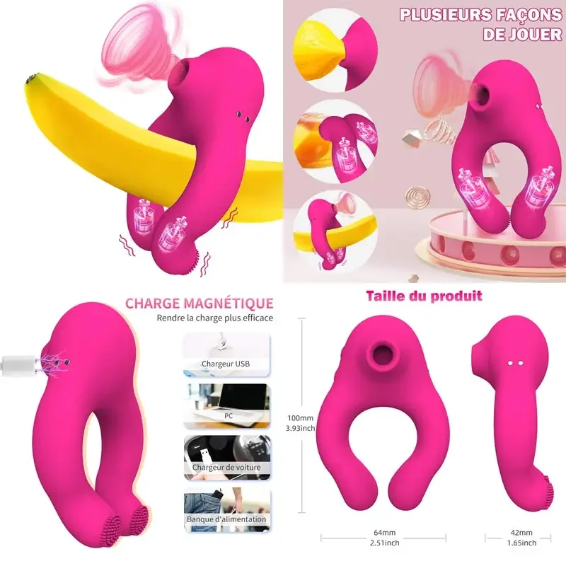 Anillo de eyaculación precoz para hombre, pezones con ventosa, clítoris, vibrador femenino gigante, succionador de clítoris, pasión sexual para mujer, Diluo Life