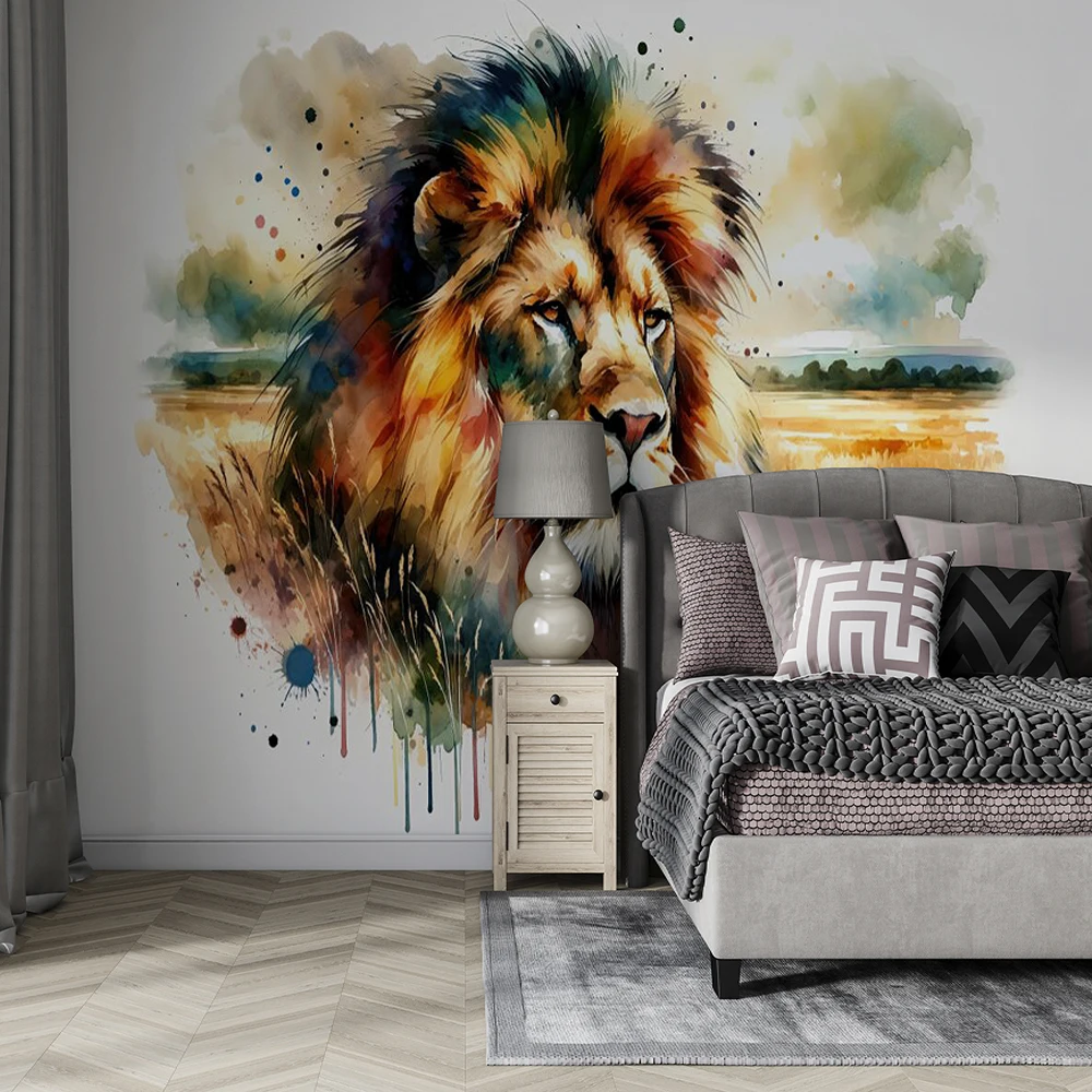 어린이 방을 위한 맞춤형 3D 만화 컬러 동물 아바타 벽지