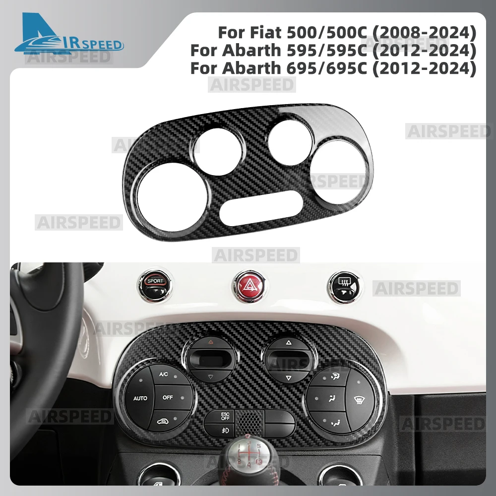 

Для Abarth 595 695 595C 695C 2012 2013 2014 2015 2016 2017 2018 2019 2020 2021 2022 2023 Fiat 500 500C 2008-2024 настоящая жесткая сухая отделка из углеродного волокна переменного тока с цифровой климатической отделкой