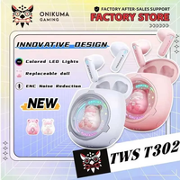 Onikuma T302 TWS Wireless Earphone silicone accessories Bluetooth 5.3 Sounds Hi-fi with Game mode