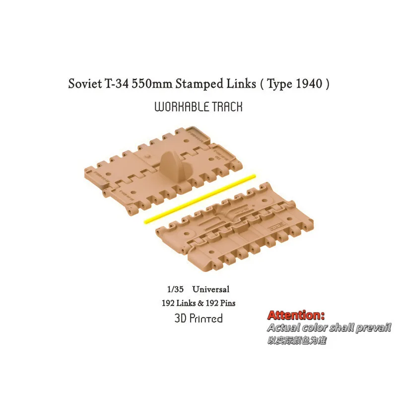 ET 1/35 Soviet T-34 550mm Stamped Links (Type 1940) Workable Track (3D Printed)