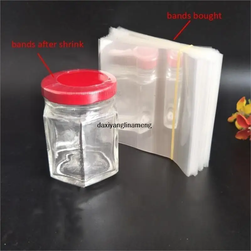200pcs/lot 9 Sizes Pvc Heat Shrink Bands Film For Full Oil Bottle Whole Sealed, Waterproof Body Sealing Circle Diameter X HIGHT