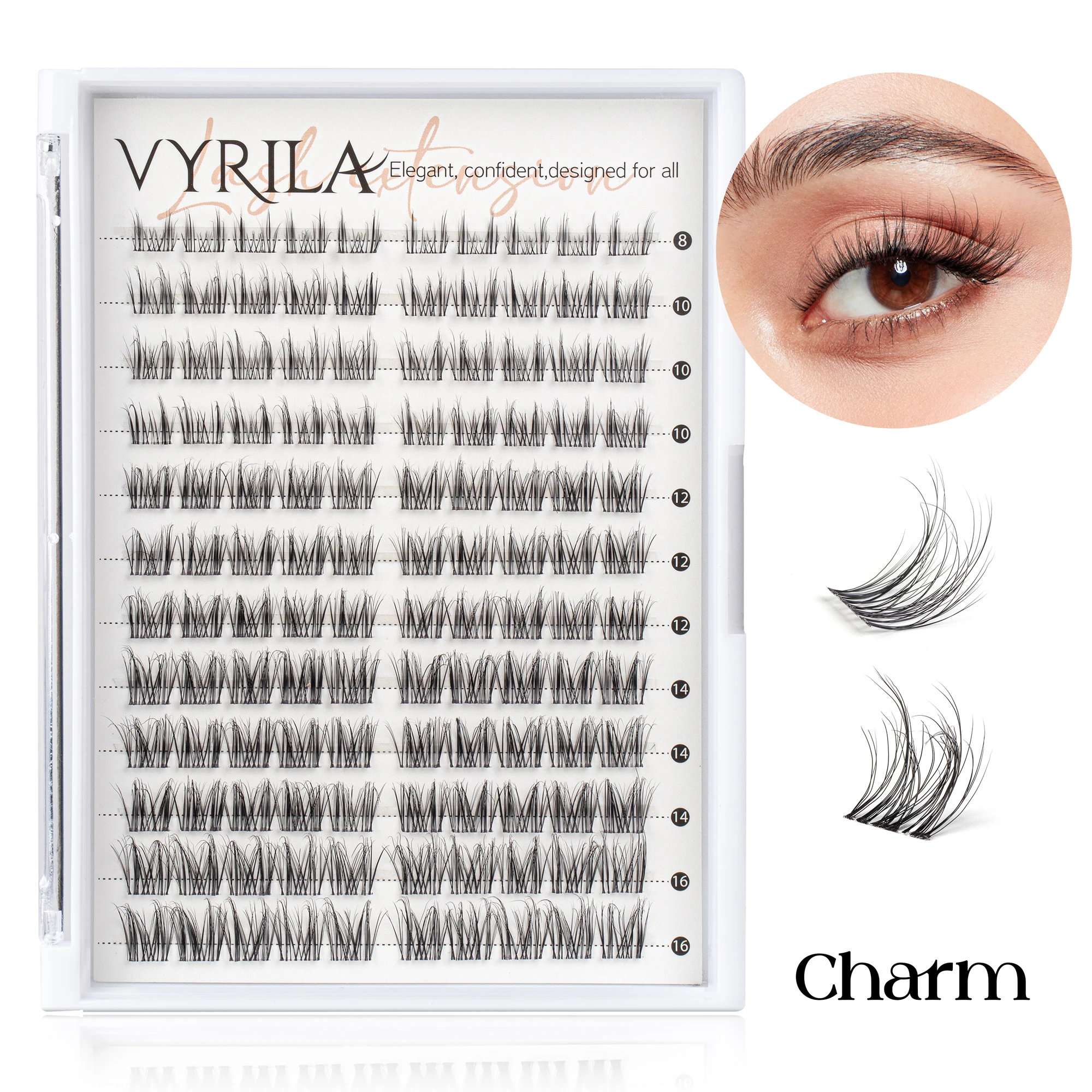 Individuele Wimpers Cluster C Curl Mix Lash Clusters 3D Piekerige DIY Wimperverlenging 0.1mm Super Dunne Band Herbruikbare Natuurlijke Wimpers