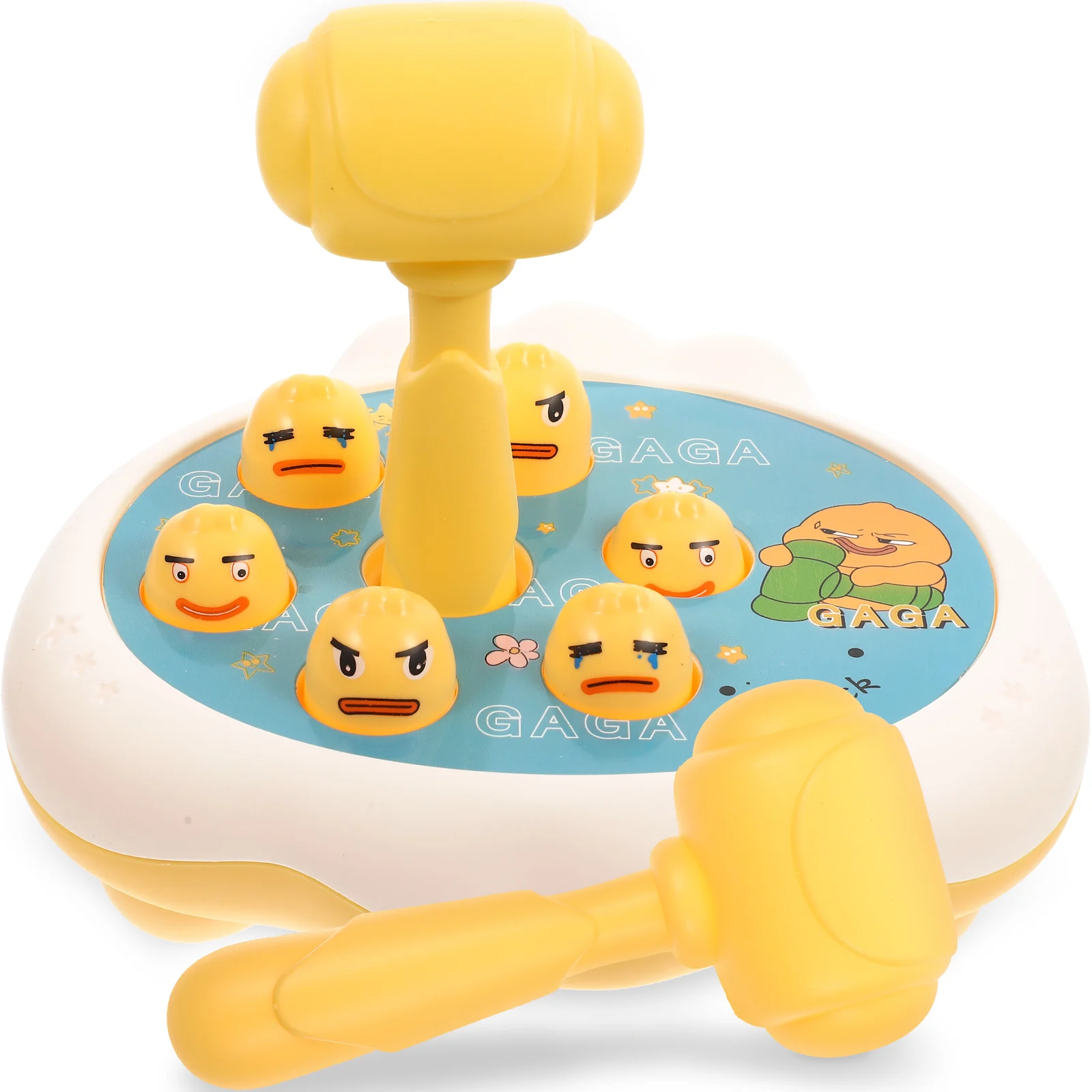 오리 만화 두드리기 게임 세트 망치 포함 밝은 색상 유아 교육용 장난감