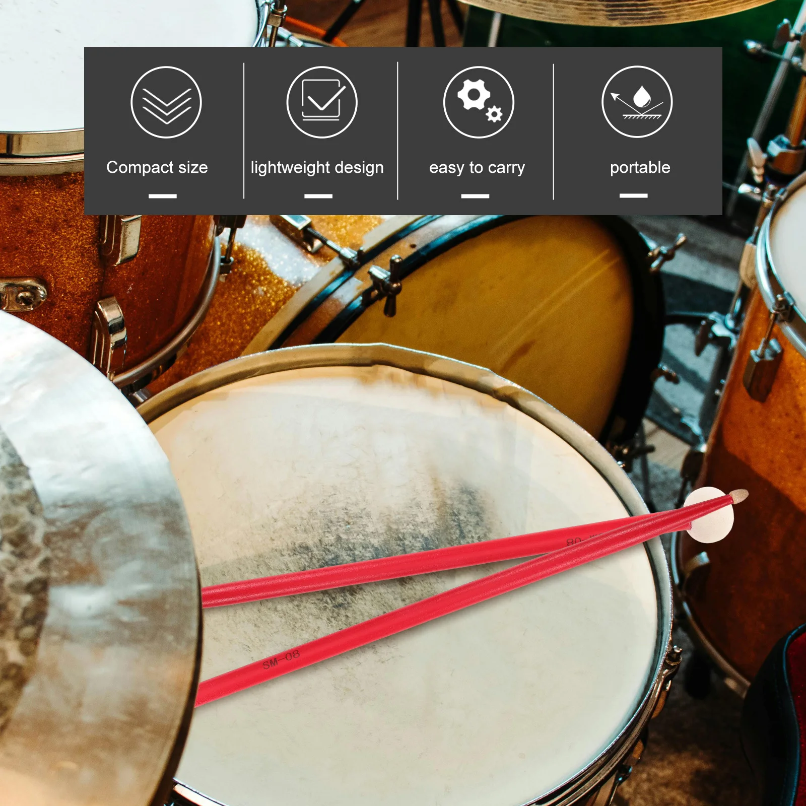 1 زوج المزدوج رئيس القيقب أفخاذ ورأى رؤساء Timpani كمين الطبول تنوعا قرع الملحقات أداء قبضة متوازنة