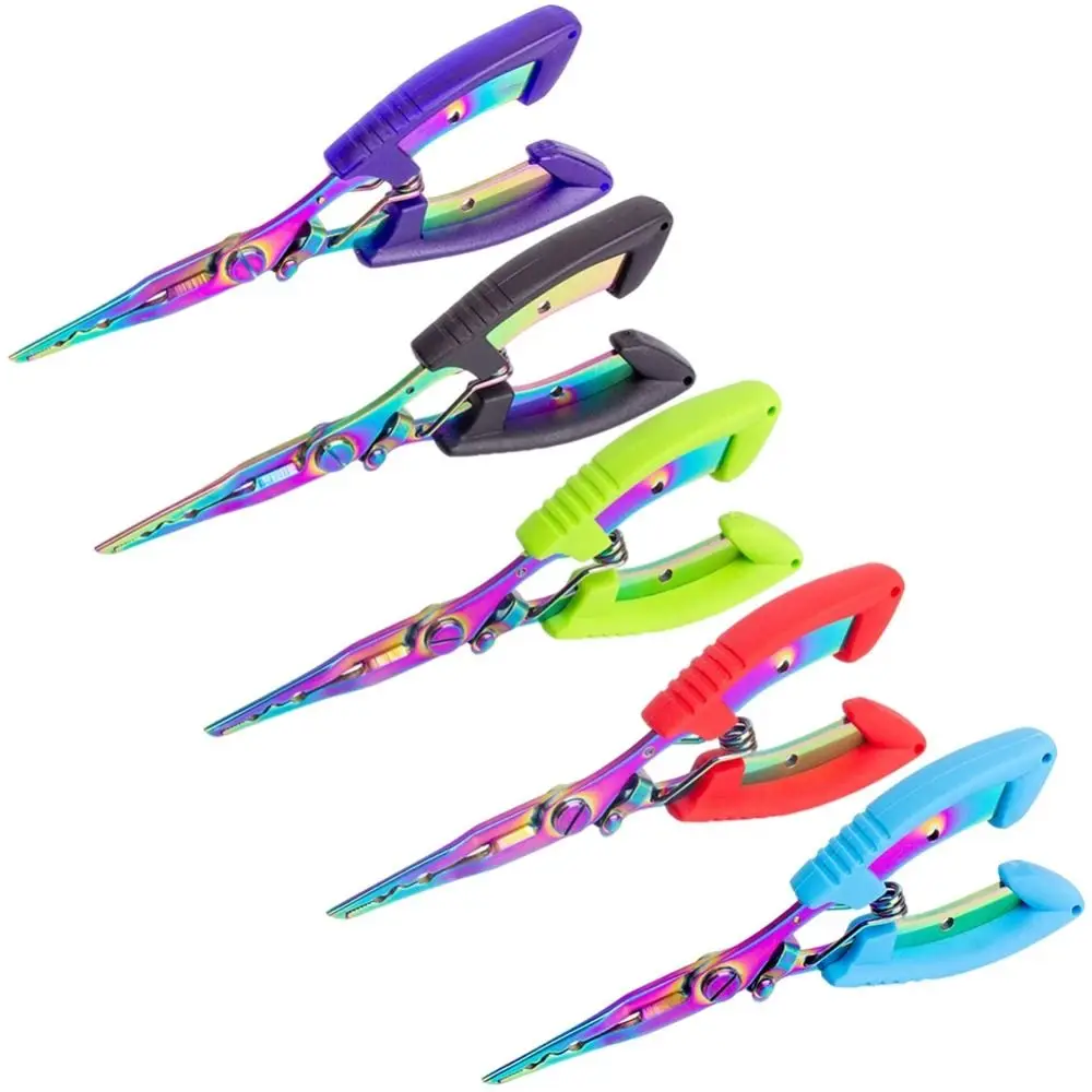 

Stainless Steel Fishing Pliers Anti-slip Line Cut Fishing Tied Hooks Pliers Multi-functional with Rubber Handle Luya Pliers