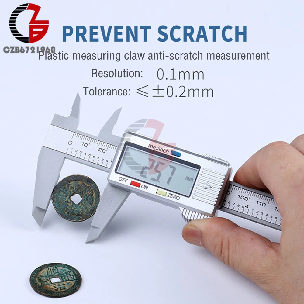 Imagem -03 - Waterproof Digital Caliper Ferramenta de Medição Micrômetro Fácil Interruptor de Polegada para Milímetro Carpintaria 100 mm 150 mm