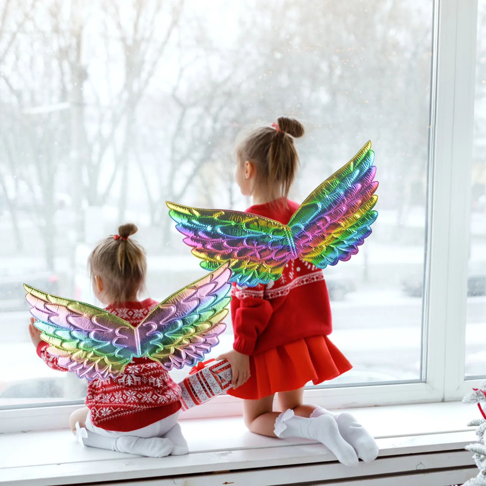 妖精天使虹の羽キッズギフトガールズボーイズ誕生日パーティー衣装フェスティバルパフォーマンス装飾コスプレ小道具用品