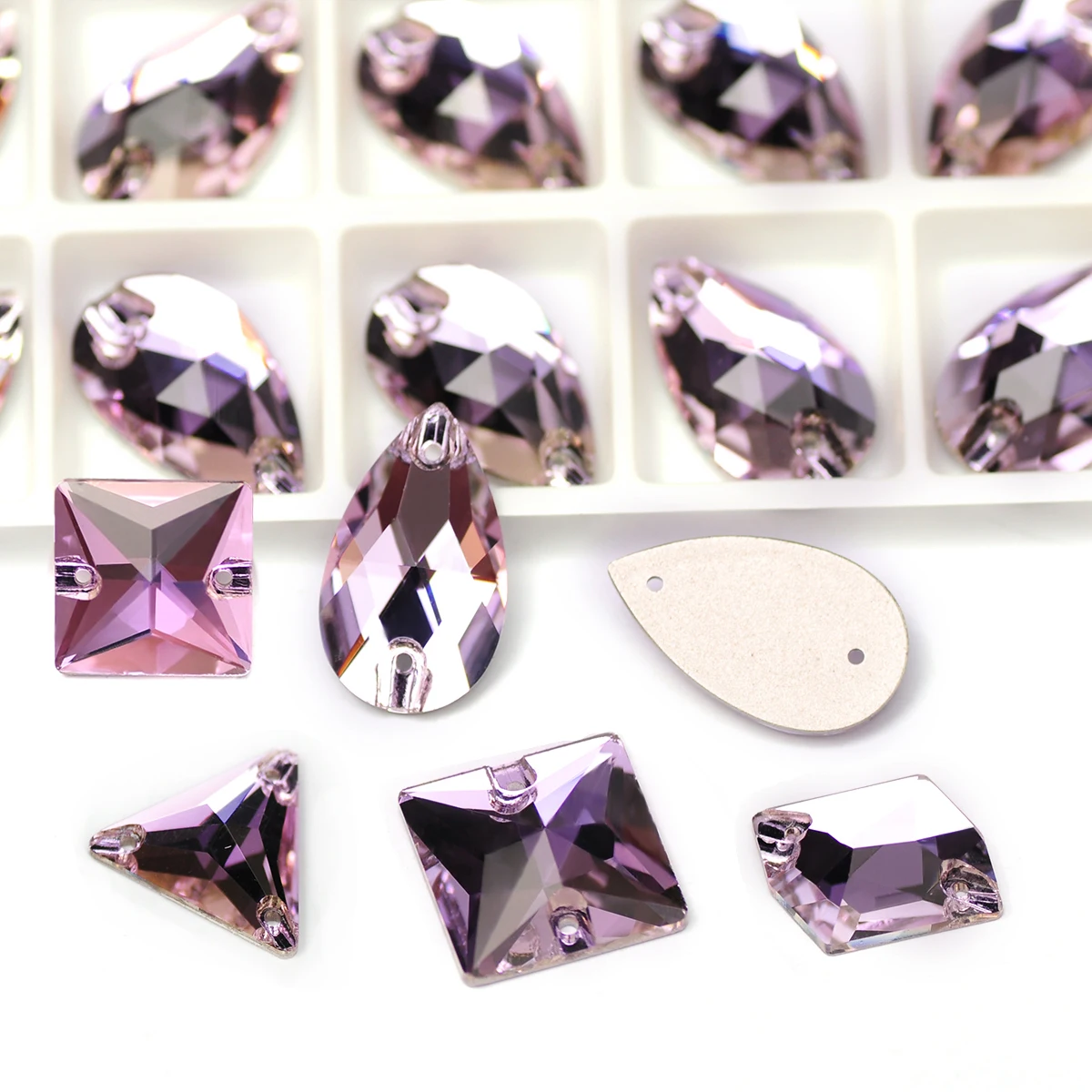 K9 VIOLET Crystal Sew On Rhinestones Glass Crystal Mirror Strass Rhinestone Wedding Dress Garment Clothes Decoration