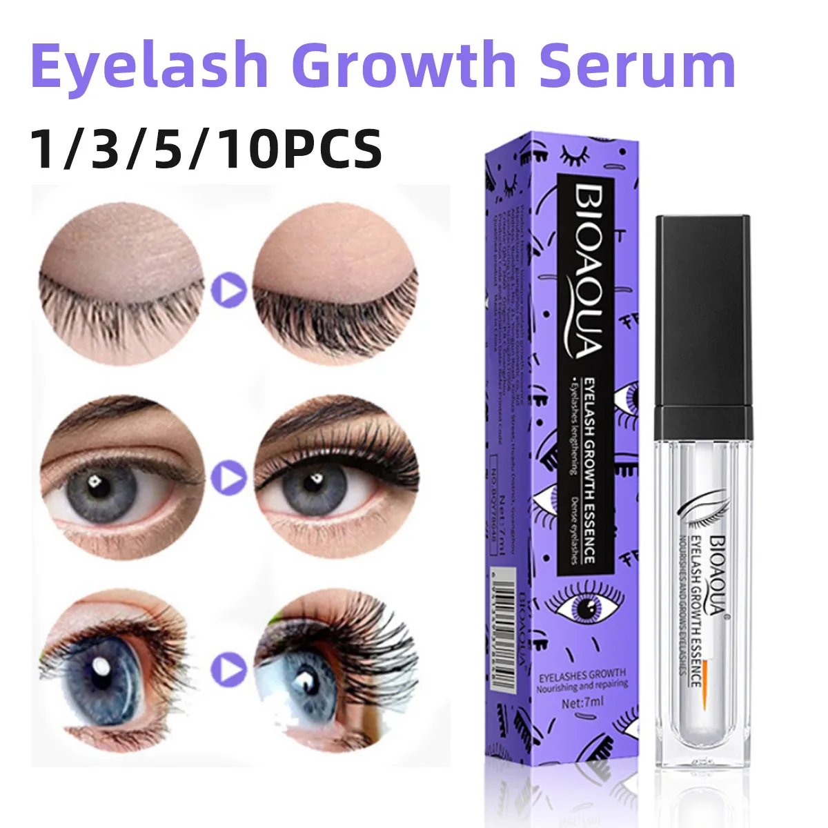 Esencia líquida para el crecimiento de pestañas, hidratante y nutritivo, no irritante, rizado largo, cosméticos para ojos, Gel para el cuidado de la esencia