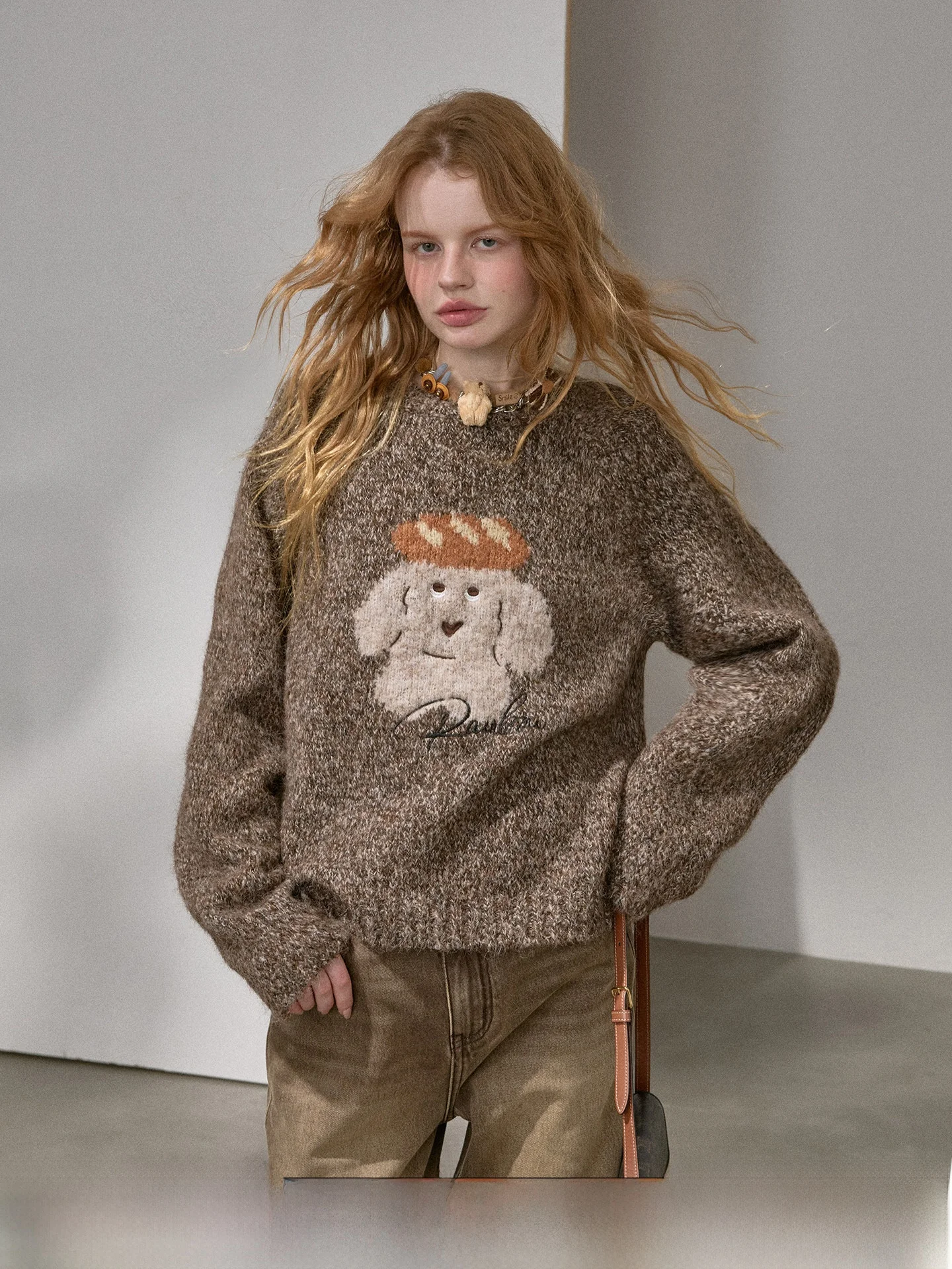 

DIDDI MODA Women's Thiened round Ne Sweater Overhead Sle Warmth Inner Wear Outerwear Casual Sweet Sle Polyester Blend