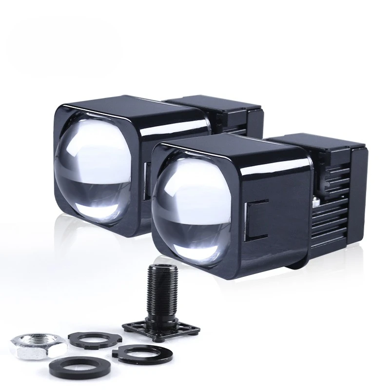 Carolyn Hot Selling Mini Rectangular Size 1.5inch Dual LED Projector 40w 6000k Car LED Projection For Cars And Motorcycles