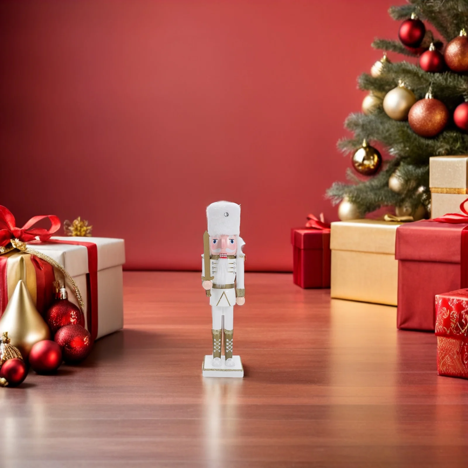 

38Cm Christmas Nutcracker Ornament Wooden Soldier Holiday Decor For Table Mantel Shelf Desktop Home Decoration