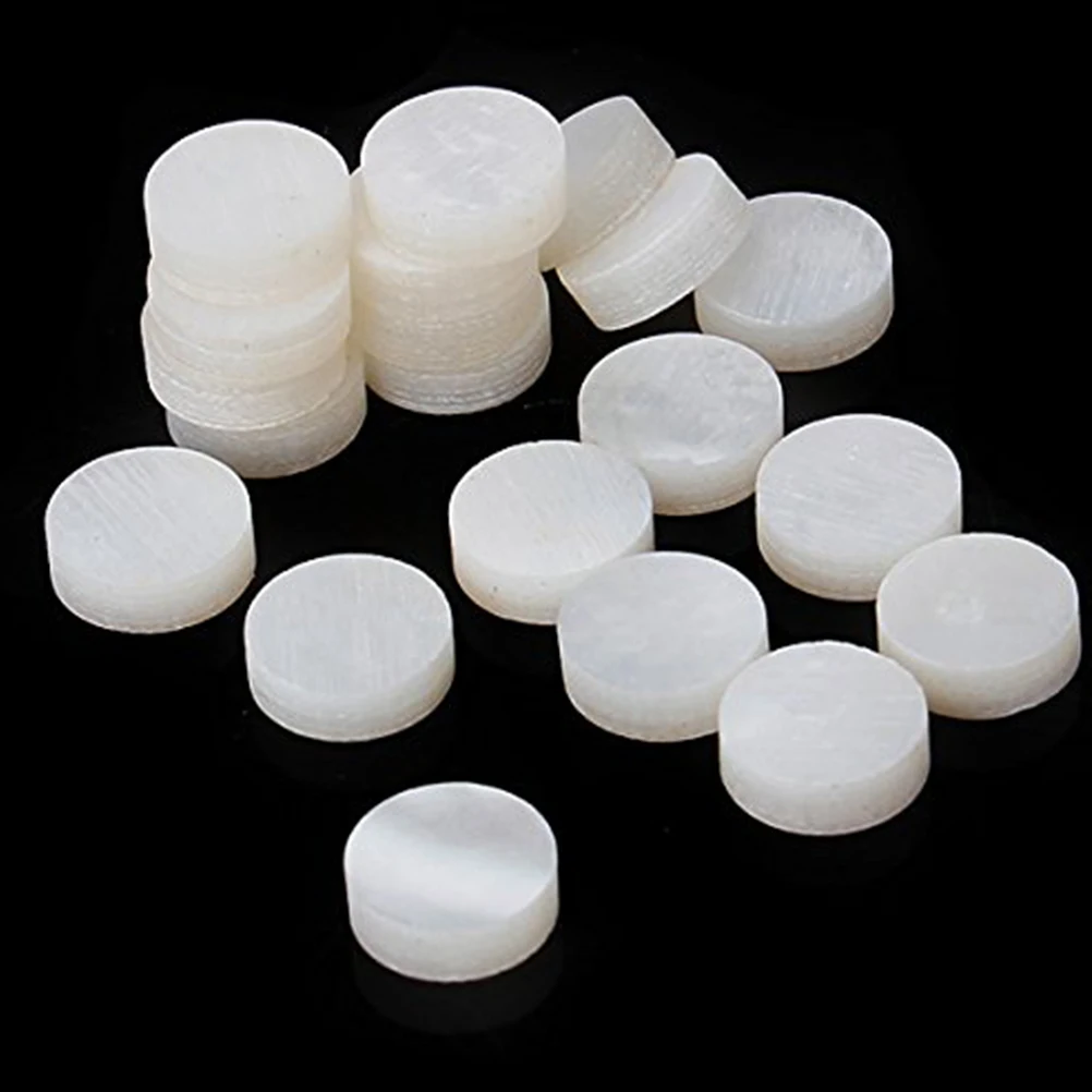 

10Pcs Guitar Fingerboard White Round Dot 6mm Durable Plastic Decoration for Ukulele Banjo Mandolin Replacement
