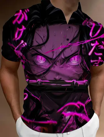 2024 पुरुषों की टी-शर्ट फैशन कैज़ुअल होम पोलो शर्ट 3 डी प्रिंटिंग एनीमे कॉमिक्स प्रिंटिंग पुरुषों की स्ट्रीट लैपल बटन पोलो शॉर्ट स्लीव 10 best sales एनीमे पोलो - №1