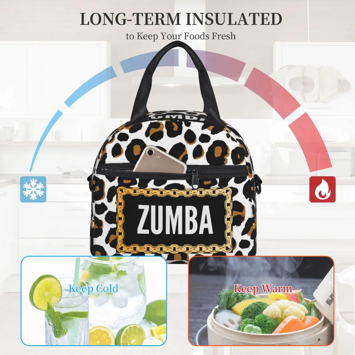 Z-Zumbaed-Grand sac à lunch isotherme avec sangle initiée réglable, glacière, boîtes à lunch thermiques, accessoires