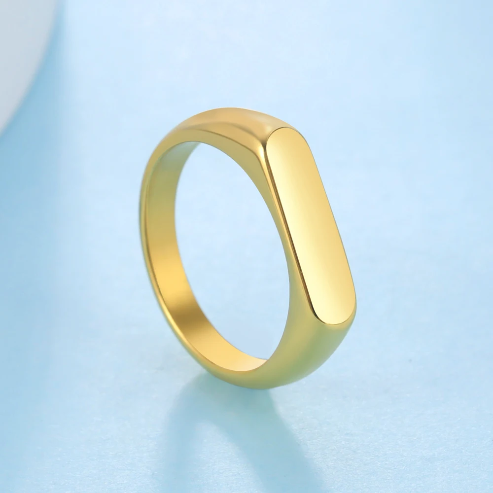 Cooltime Mode Einfacher Paar Ring für Frauen Männer Minimalistischer Goldfarbener Fingerring Liebespaar Hochzeit Verlobungsgeschenk Schmuck – Detail 13