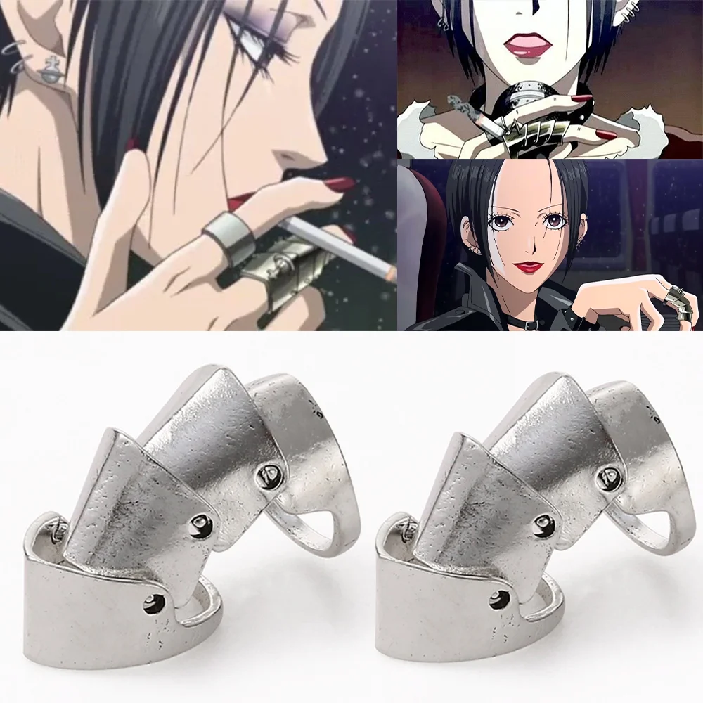 Rock Anime Nana Cosplay Oosaki Metal Ring Punk Style Movable Joint Rings Unisex Fashion Jewelry Gift Accessories for Anime Fans