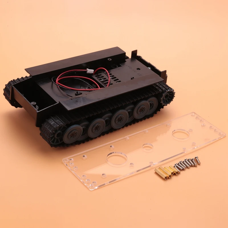 Rc Tank Smart Robot Tank Auto Chassis Kit Rubber Track Crawler Voor Arduino Diy Robot Speelgoed Voor Kinderen