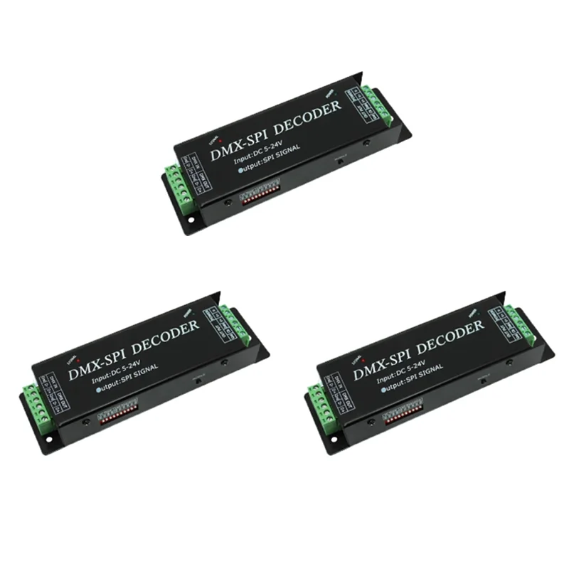 B04B-3X DMX200 SPI Signal LED Controller DMX To Decoder For 2801 6803 2812 2811 Strip Light Tape DC5V 12V 24V