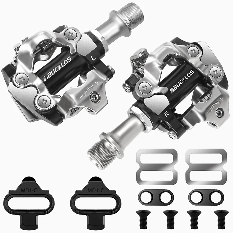 BUCKLOS MTB Self-locking Pedals fit SPD Ultralight Mountain Bicycle Lock Pedal 9/16'' Spindle Bike SPD Pedal Cycling Accessories