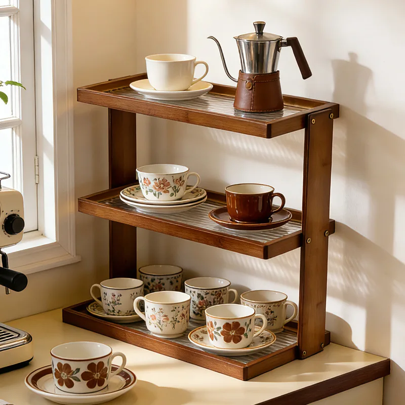 

Cup holder, desktop multi-layer countertop, cup holder, storage, household table, small water cup, tea cup, tea set holder