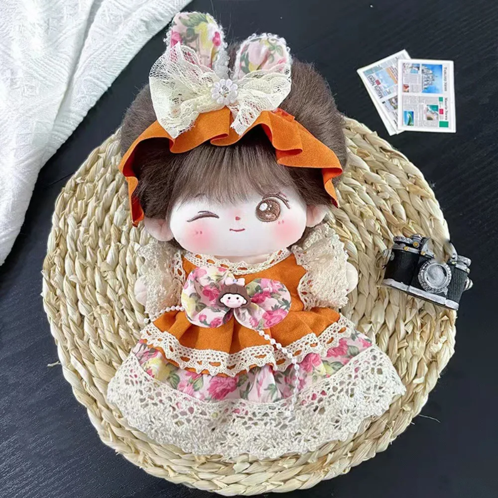 อุปกรณ์ของเล่นผ้าฝ้าย 20 ซม.ตุ๊กตาเสื้อผ้ากระโปรงเป็ดสีเหลืองตุ๊กตา Lolita ชุดมินิผ้าฝ้ายหลายสีตุ๊กตา Lolita ชุด