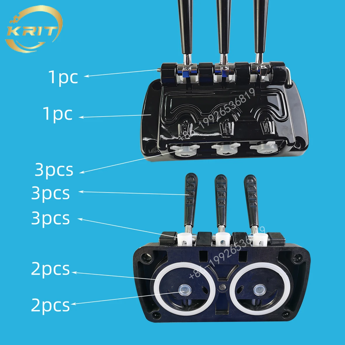 Front Panel Face Block Spare Discharge Valve Replacement For YKF VEVOR Ice Cream Machines With Rods Modelling Caps Three Holders