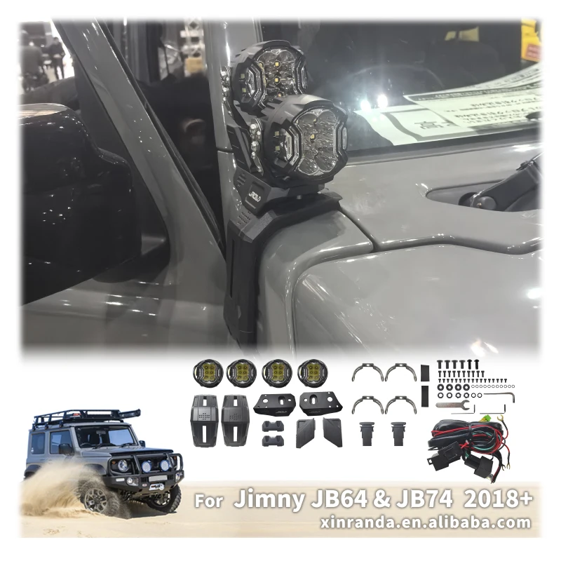 Jimny Light Mount Bracket A-Pillar LED Work Lamp Spotlight Brackets Holder for Suzuki Jimny JB64 JB74 JC74 2019 2023 2024 2025