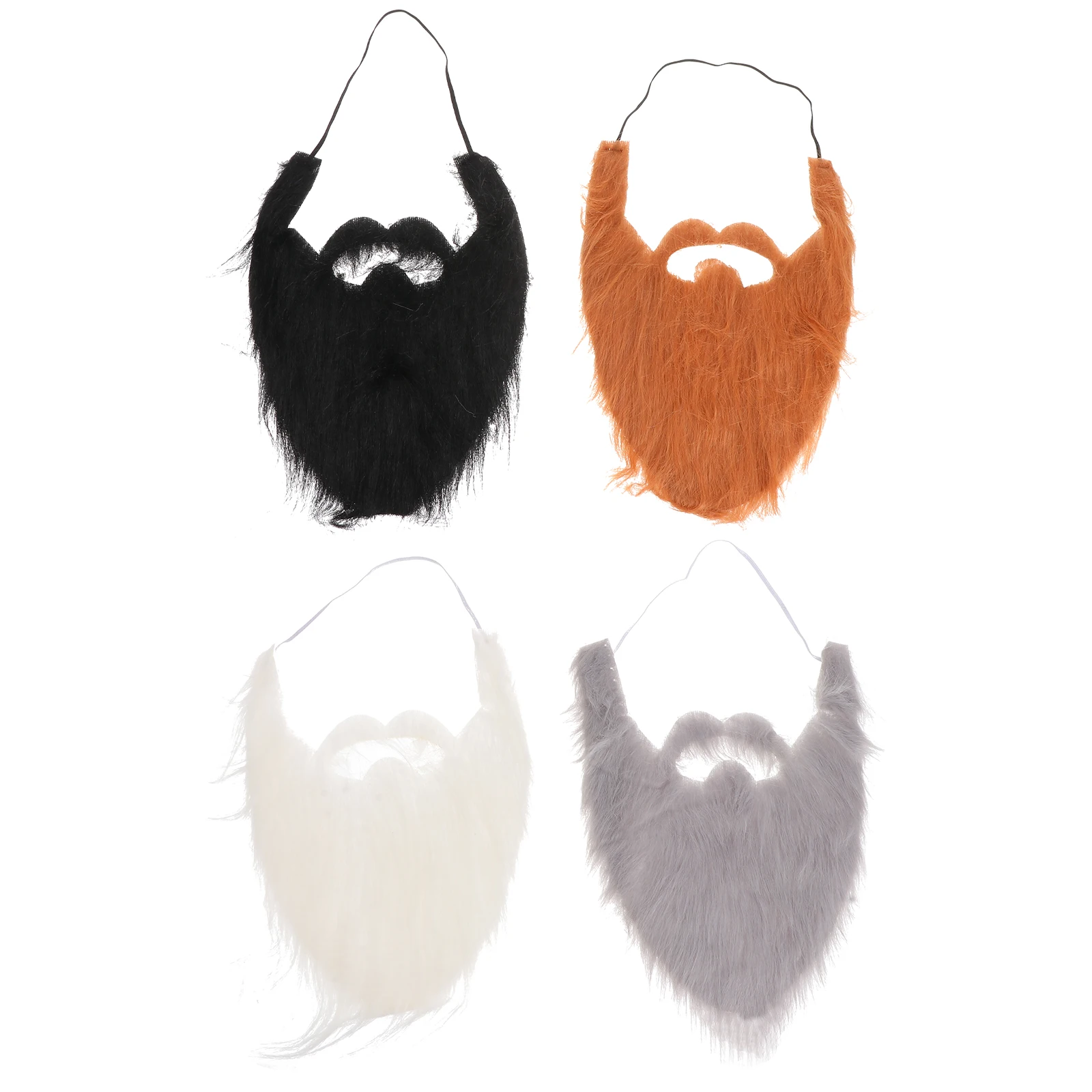 

4pcs Fake Beard Props Costume Beards False Artificial Funny Halloween Flannel Facial Toys Elastic Rope Comfortable Accessories