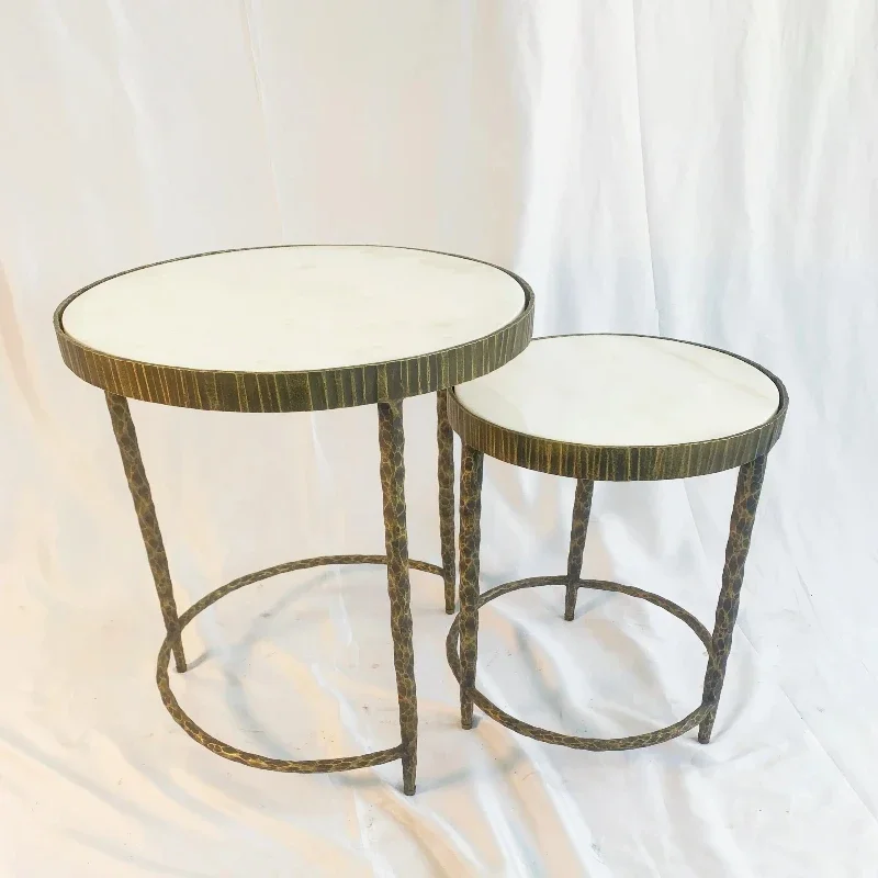 A light luxury retro forged pattern antique copper coffee table living room bedroom cover a few corners
