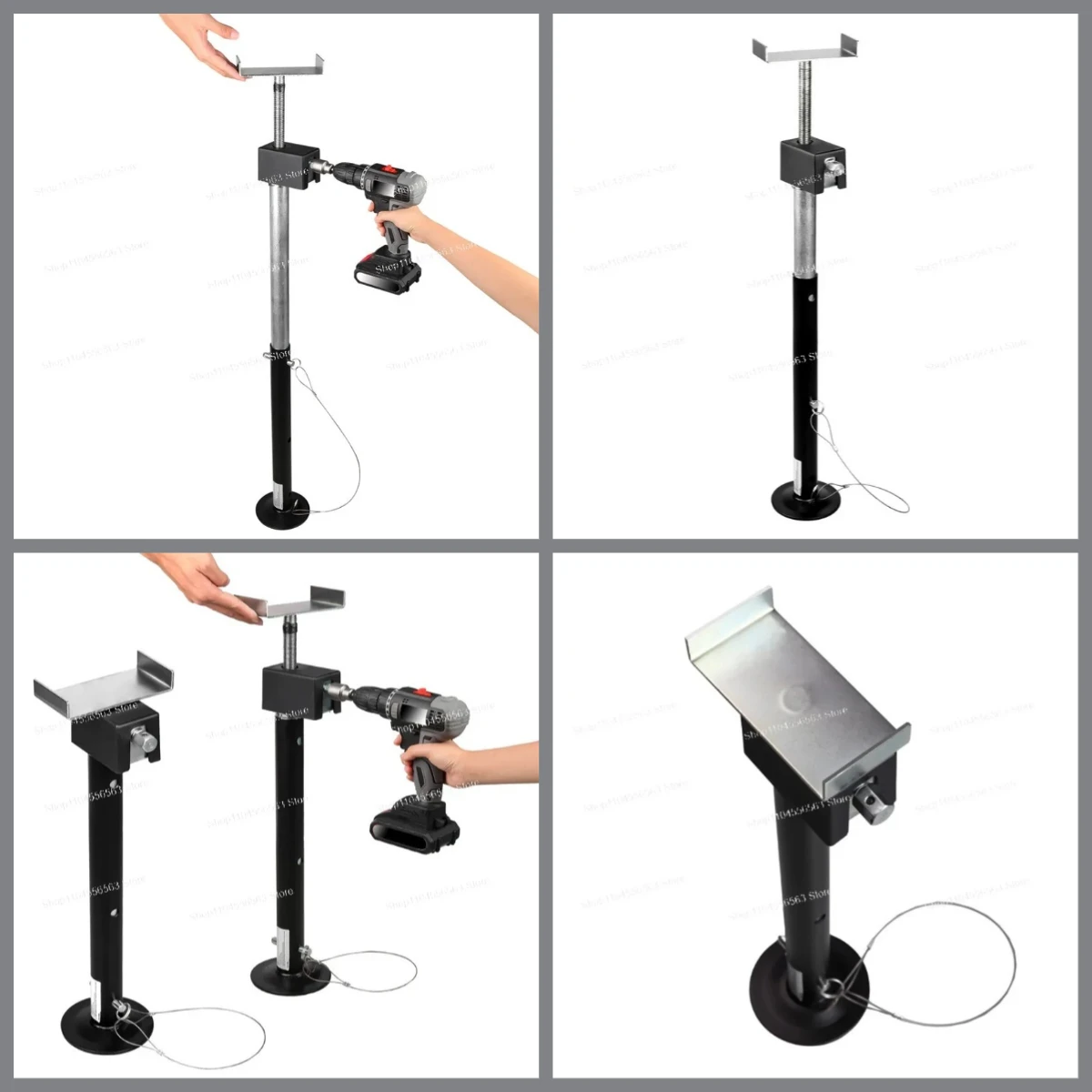 Electric support jack, slide-out structure, universal stable support equipment for RV trailers